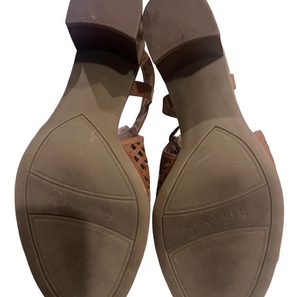 FRANCO SARTO Harlet3 Size 9 tan leather block 3in heel sandal buckle ankle strap - Picture 10 of 10